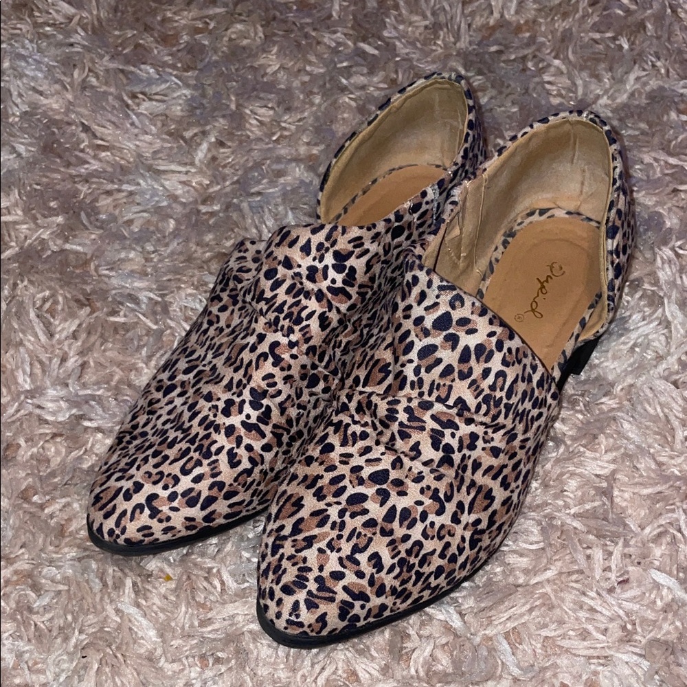 Qupid Leopard Print Flats